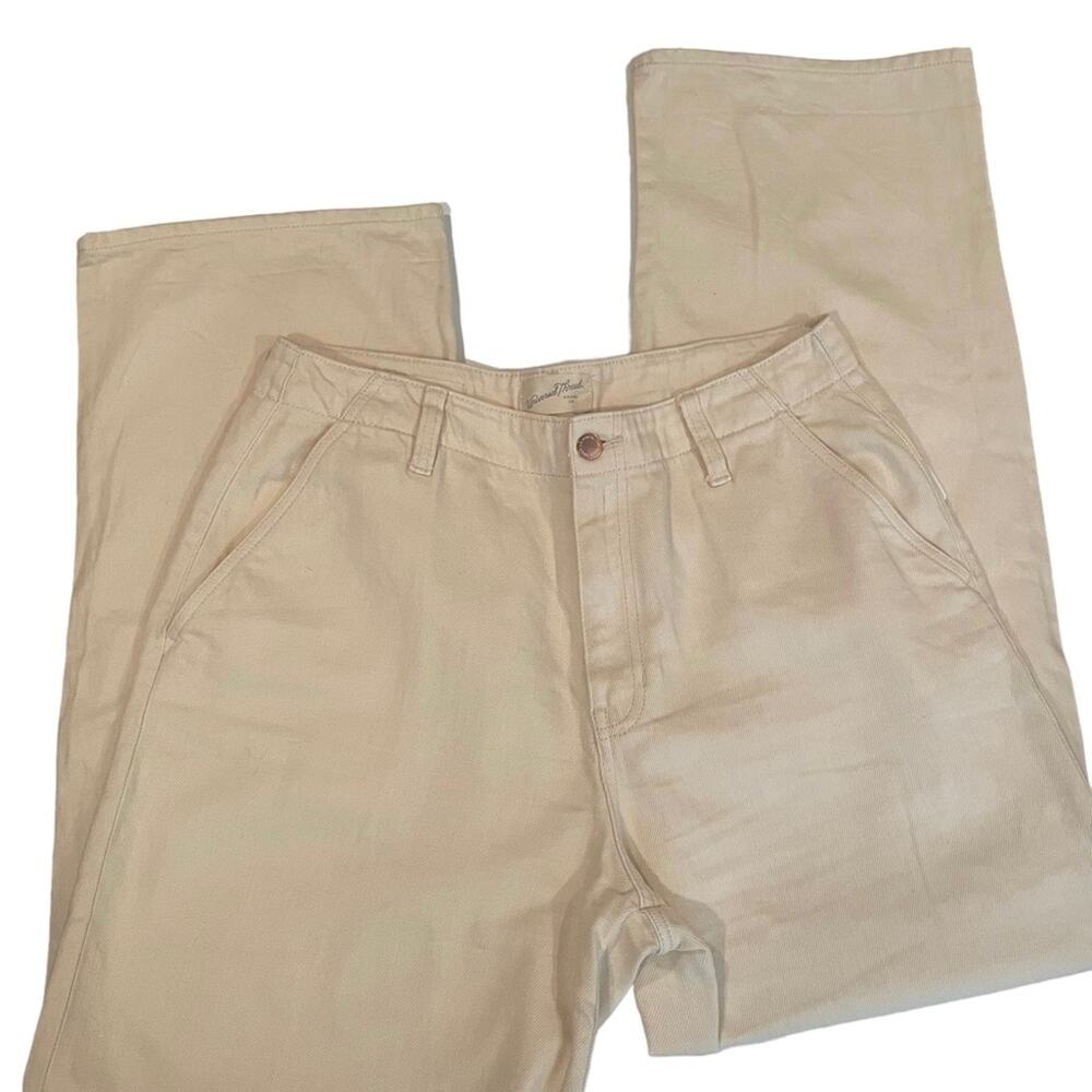 Universal Thread Pants Womens 10/30 Denim High Rise Relaxed Straight Leg Cream